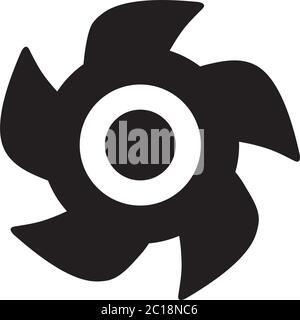 Turbine Symbol in Flat Style Vektor für Apps, UI, Websites. Schwarzes Symbol Vektor Illustration. Stock Vektor