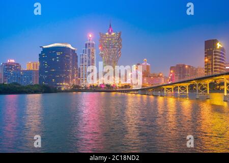 Nam Van Lake mit der Macau-Stadt in China Stockfoto