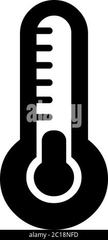 Thermometer Symbol in Flat Style Vektor für Apps, UI, Websites. Schwarzes Symbol Vektor Illustration. Stock Vektor