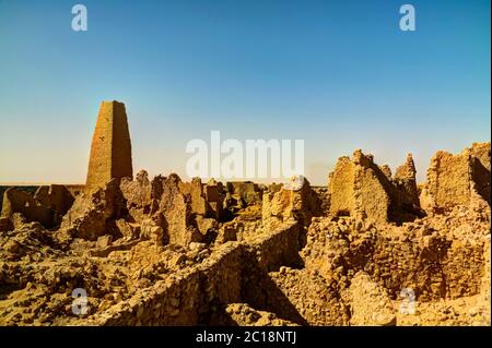 Ruinen des Amun Orakeltempels, Siwa Oase, Ägypten Stockfoto