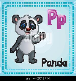 Tiere Alphabet: P ist für Panda Stock Vektor