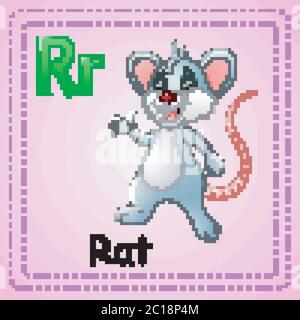 Tiere Alphabet: R ist für Ratte Stock Vektor
