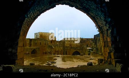 Innenansicht auf Krak des Chevaliers Castle Syrien Stockfoto