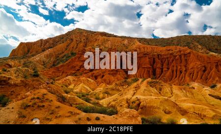 Panorama von Skazka aka Märchenschlucht, Issyk-Kul Kirgisistan Stockfoto