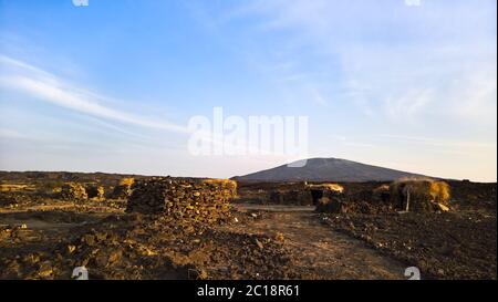 Lavafelder um Erta Ale Vulkan, die Danakil, Afar, Äthiopien Stockfoto