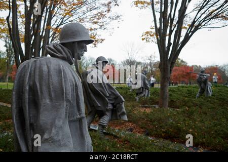 Koreanisches Kriegsveteranen-Denkmal im Stadtzentrum von Washington DC Stockfoto