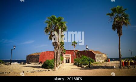 Sklaverei Festung auf der Insel Goree, Dakar, Senegal Stockfoto