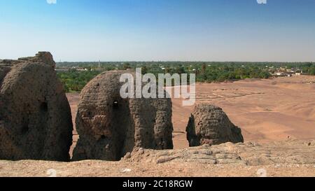 Blick auf westliche Deffufa Tempel in Kerma, Nubien, Sudan Stockfoto
