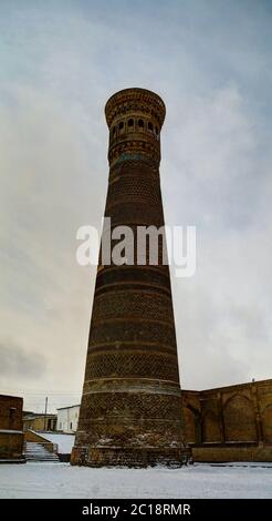 Moschee Kalyan Minarett als Teil des Po-i-Kalyan Komplex Buchara, Usbekistan Stockfoto