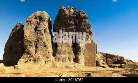 Blick auf den westlichen Deffufa Tempel in Kerma, Nubia Sudan Stockfoto