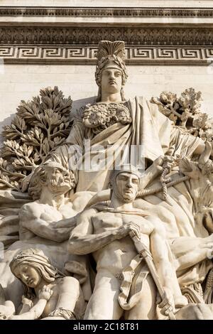 Detail des Triumphbogens, Paris Stockfoto