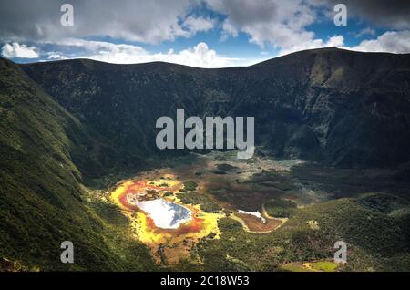 Luftaufnahme nach Caldeira do Faial, Insel Faial, Azoren, Portugal Stockfoto