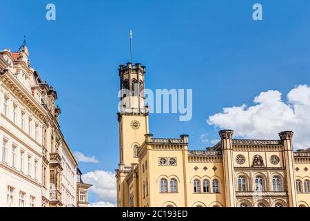 Rathaus am alten Marktplatz von Zittau in Sachsen, Deutschland Stockfoto