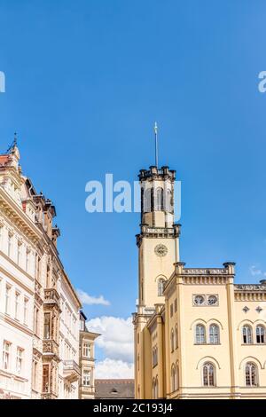 Rathaus am alten Marktplatz von Zittau in Sachsen, Deutschland Stockfoto