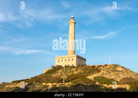 Leuchtturm von Cabo de Palos (erbaut 1865) in der Nähe der Manga in Mar Menor, Spanien Stockfoto