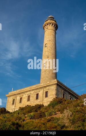 Leuchtturm von Cabo de Palos (erbaut 1865) in der Nähe der Manga in Mar Menor, Spanien Stockfoto