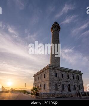 Leuchtturm von Cabo de Palos (erbaut 1865) in der Nähe der Manga in Mar Menor, Spanien Stockfoto