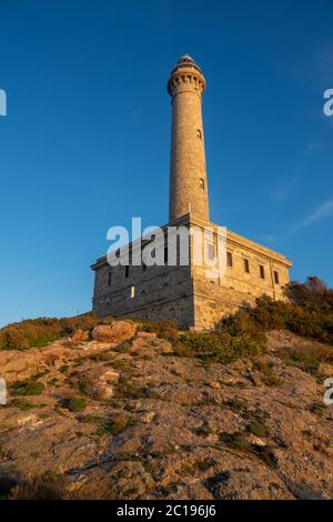 Leuchtturm von Cabo de Palos (erbaut 1865) in der Nähe der Manga in Mar Menor, Spanien Stockfoto