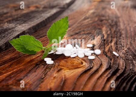 Süßstoff Pillen. Stockfoto