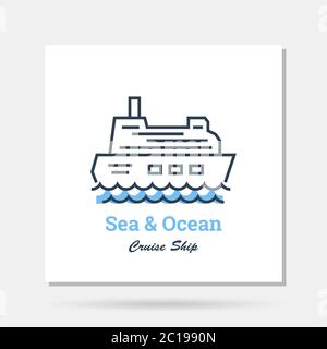 Vektor einfaches Firmenlogo Beispiel - Meer und Ozean, Cruse Schiff Stock Vektor