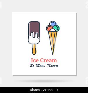 Vektor einfaches Firmenlogo Beispiel - zwei Arten von Eis Stock Vektor