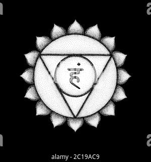 Handgezeichnete Chakra Vishuddha Illustration Stockfoto
