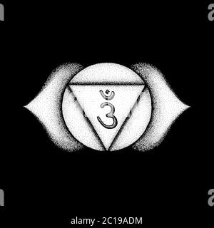 Handgezeichnete Chakra Ajna Illustration Stockfoto