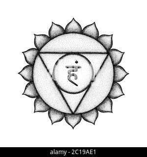 Handgezeichnete Chakra Vishuddha Illustration Stockfoto