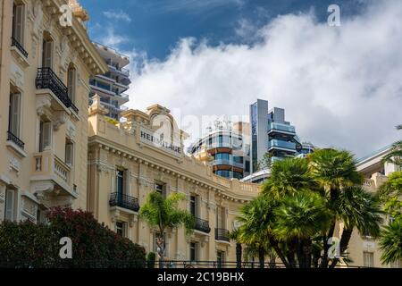 Monte Carlo, Monaco - 13. Juni 2019 : Hotel Hermitage in Monte Carlo, Monaco. Dieses historische Luxushotel wurde in den frühen 1900er Jahren im Herzen von gebaut Stockfoto