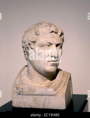 Philetairos von Pergamon (C. 343-263 V. CHR.). Marmorbüste aus 1. Jh. BC. Villa dei Papyri, Herculaneum. Italien, Archäologisches Museum Neapel. Stockfoto