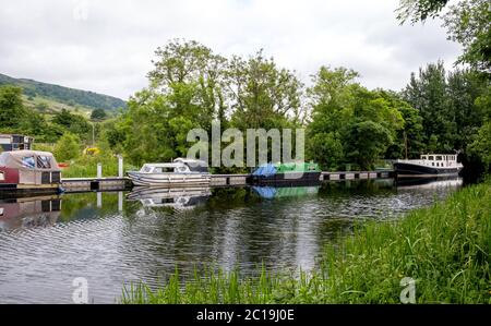 Bowling Basin Harbor, Forth & Clyde Canal, Bowling, West Dunbartonshire, Schottland, Großbritannien Stockfoto