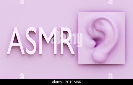 asmr, autonome sensorische Meridianantwort, 3d-Illustration Stockfoto