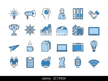 02 Blaue BUSINESS-Symbole Stock Vektor