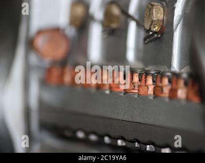 die interne Struktur der Flugmotor, Heeresflieger, Militärflugzeuge und Luft-und Raumfahrtindustrie Stockfoto