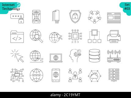 Linear Icon Set 3 - INTERNET DER DINGE Stock Vektor