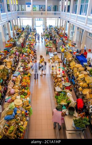 Mindelo/Kap Verde - 20. August 2018 - Markthalle in Sao Vicente Stockfoto