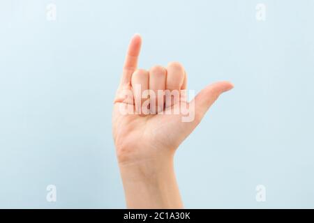 Die American Sign Language Y. Stockfoto