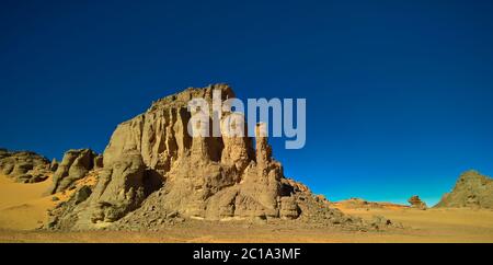 Abstrakte Felsformation an Tamezguida in Tassili nAjjer Nationalpark, Algerien Stockfoto