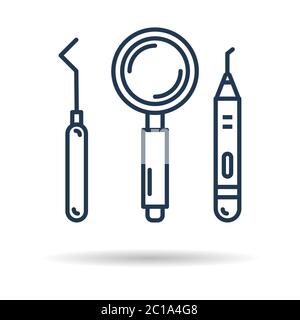 Isoliertes lineares Symbol für zahnärztliche Instrumente Stock Vektor