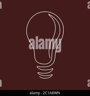 Glühbirne kontinuierliche Linie Vektor-Illustration mit editierbaren Kontur. Stock Vektor