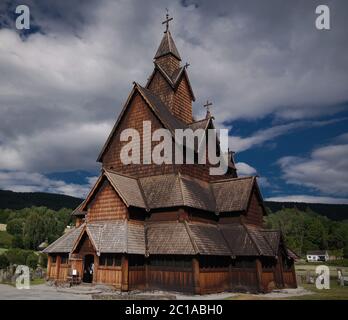 Stabkirche Heddal, Notodden Gemeinde, Norwegen Stockfoto
