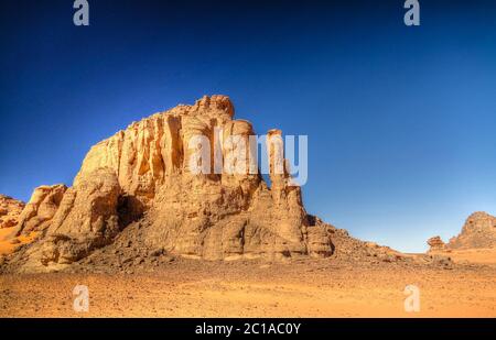 Abstrakte Felsformation an Tamezguida in Tassili nAjjer Nationalpark, Algerien Stockfoto