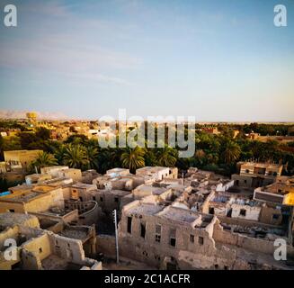Luftaufnahme von balat Altstadt in Dakhla Oasis, Ägypten Stockfoto