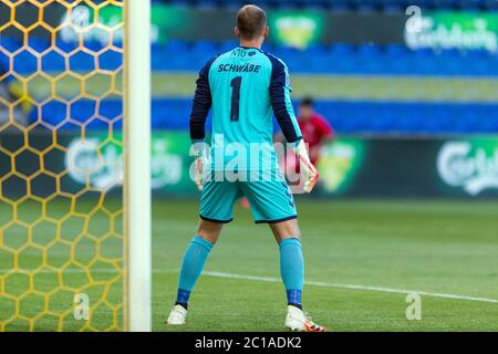 Brondby, Dänemark. Juni 2020. Torwart Marvin Schwäbe (1) von Broendby, WENN er während des 3F Superliga-Spiels zwischen Broendby IF und AGF im Brondby Stadium gesehen wird. (Foto Kredit: Gonzales Foto/Alamy Live News Stockfoto