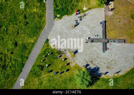 Luftbild, Tippelsberg, Erholungsgebiet, Bochum, Ruhrgebiet, Nordrhein-Westfalen, Deutschland, DE, Erholung, Europa, Erholung, Grünfläche, g Stockfoto