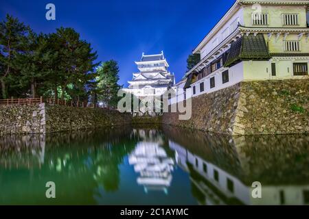 Kokura Castle in Kitakyushu bei Nacht in Kokura, Japan Stockfoto