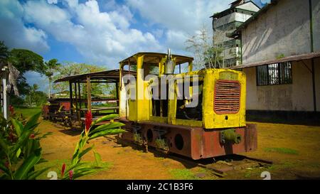 Ehemalige Rumfabrik auf der Marienburg in Suriname Stockfoto