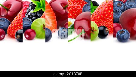 Beeren Textur mit Kopierraum, Rand der Beere, Panorama-Foto Stockfoto