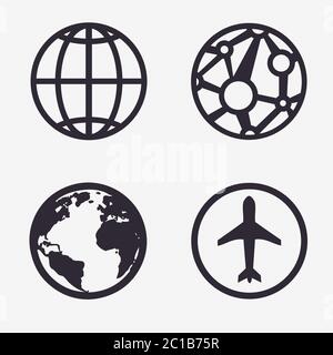 Globus-Symbole Stock Vektor