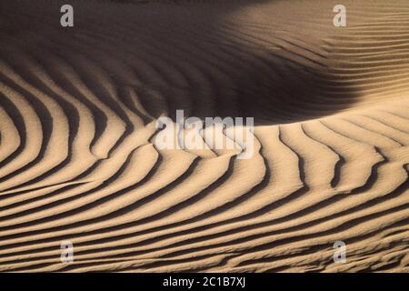 Wind weht über Sanddünen Stockfoto